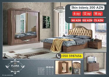 Yataq otağı dəstləri: 2 təknəfərlik çarpayı, Dolab, Termo, 2 tumba, Azərbaycan, Yeni — 2