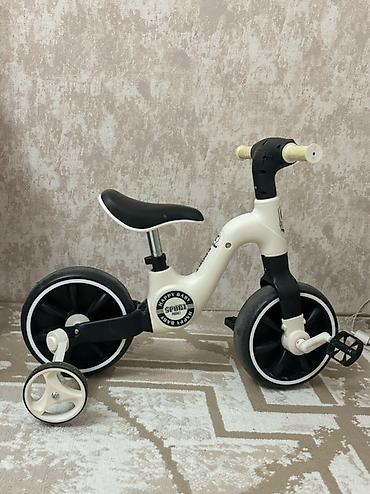 руль для велосипеда: Uşaq velosipedi – 2-si 1-də model - Rəng: ağ-qara - Pedallı ön təkər — 2