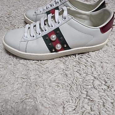 кеды gucci: Кроссовки, 37, 37.5, 38, Gucci, Б/у, цвет - Белый, Бесплатная доставка, Самовывоз, Платная доставка — 3
