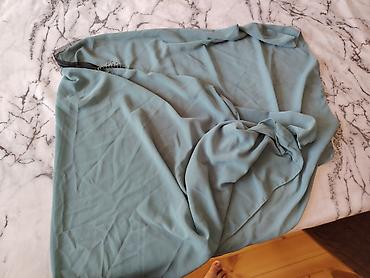 balaxani tekstil: Açıq mavi rəngdə yüngül şifon örtü/parça. - Material: nazik, axıcı — 1