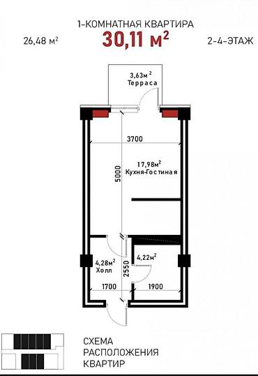 аренда а фрейм дома: 1 комната, 31 м², Элитка, 3 этаж, Евроремонт — 3