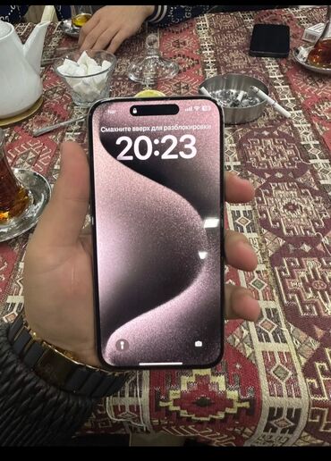 Apple iPhone: IPhone 15 Pro Max, 256 GB, Desert Titanium, Simsiz şarj, Sənədlərlə, Hissə-hissə ödəniş