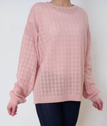 kardigani zara: Novi DeFacto roze rupičasti džemper oversize. Dimenzije: Ramena: oko