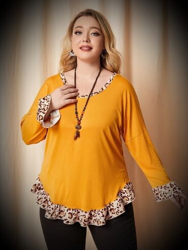 martyn line: 4XL (EU 48), Cotton, Single-colored, Animal, color - Yellow