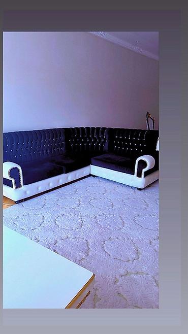 carpayı divan: L formalı yumşaq künc divan – qara-ağ rəng kombinasiyası ilə — 1
