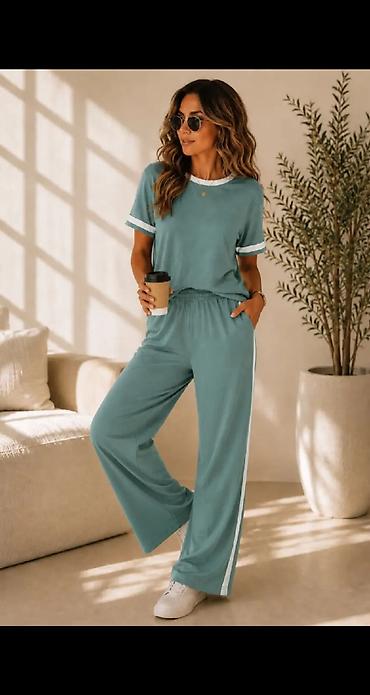lacoste rs: Damski komplet za svakodnevni stil – majica + široke pantalone — 4