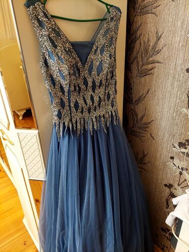göy don: Вечернее платье, Макси, XL (EU 42)