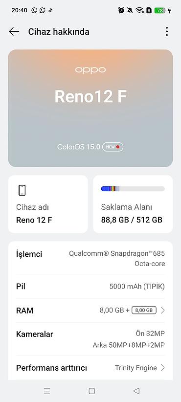 f 22: Oppo Reno 12 F, 512 GB, rəng - Boz — 3