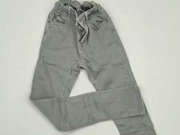 szare jeansy z dziurami: Spodnie jeansowe, 9 lat, 128/134, stan - Bardzo dobry