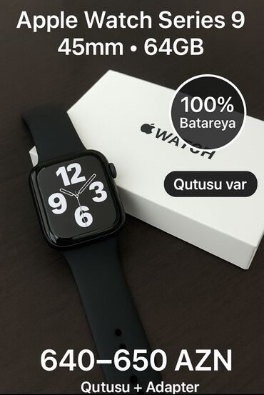 Smart saatlar: İşlənmiş, Smart saat, Apple, Sensor ekran, rəng - Qara
