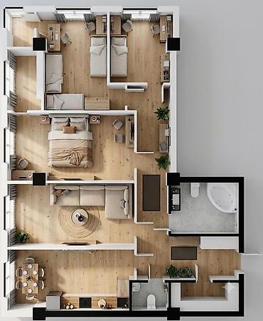 мкр кок жар: 4 комнаты, 125 м², Парк Т.Сатылганова, Элитка, 4 этаж, ПСО (под самоотделку) — 3