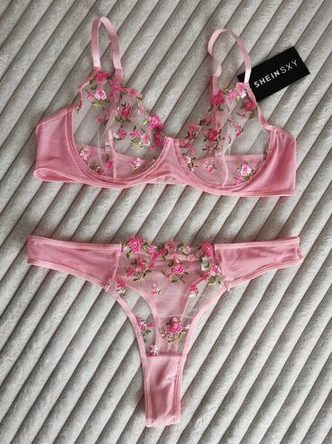 Other underwear: Pink set brus i tanga gaćice, veličina L. Prelepo, kvalitetno i