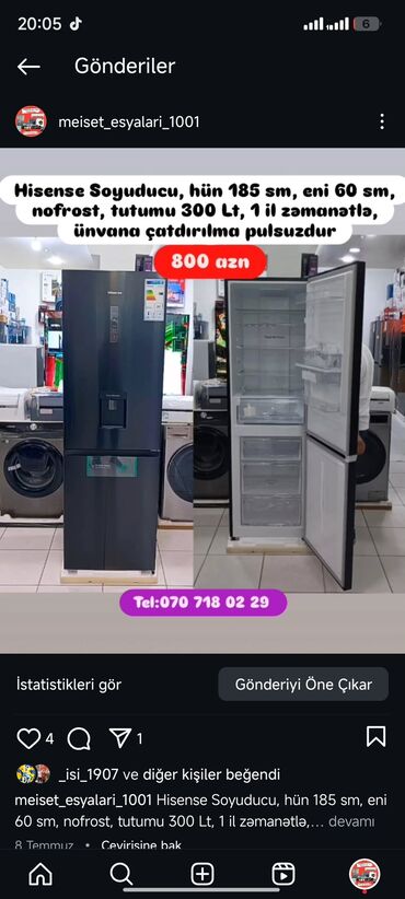 Soyuducular: Soyuducular anbardan satiş.WhatsaApp-a yazin.Modellərin qimətlərini — 55