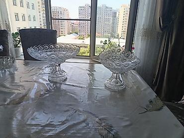 Qab-qacaq və mətbəx ləvazimatları: Sakura Glass kristal meyvə/güllə qabları – 2 ədəd dəst - Brend — 1