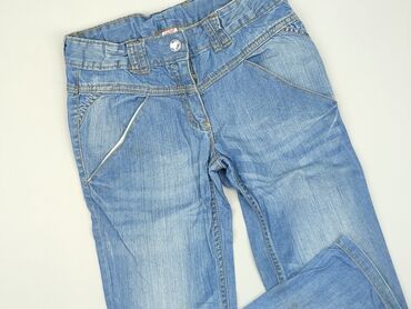 czarne szerokie spodnie z dziurami: Jeans, 11 years, 140/146, condition - Good