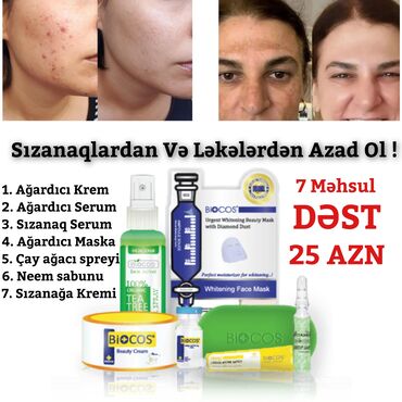 biocos beauty cream v Azərbaycan | Bədənə qulluq: Biocos dest 7 Məhsul - Dəst 25 AZN Sızanaqlara vəya Ləkələrə görə