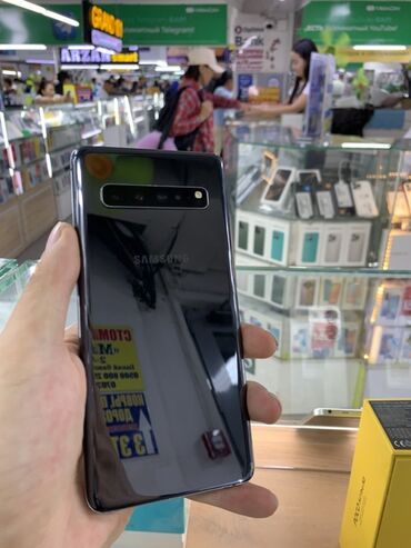 тилифон самсунг: Samsung Galaxy S10 5G, 512 ГБ, түсү - Кара, 2 SIM