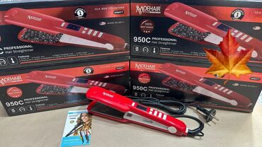 MOEHAIR 950C Professional saç düzləndiricisi. Qırmızı rəngdədir. İsti
