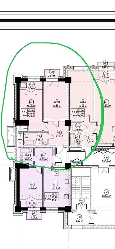 2 rooms: 2 комнаты, 55 м², Элитка, 12 этаж, ПСО (под самоотделку) — 1