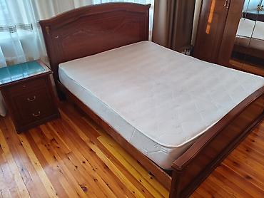 Спальные гарнитуры: Спальный гарнитур, Б/у, Двуспальная кровать, Дерево, цвет - Коричневый — 6