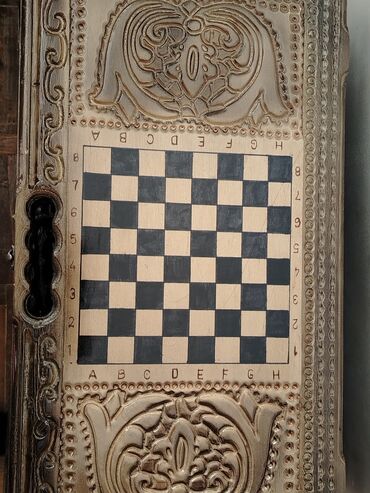 Nərdlər: Taxta nərd dəsti və təsbeh komplekti - Əl işi taxta nərd: Qapaq və — 9