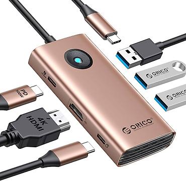 🔥 ORICO PW11-6PR-RG-EP – 6-in-1 USB-C HUB, Gigabit LAN, 100W PD və 4K