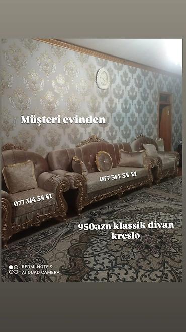 Klassik üslubda divan-kreslo dəsti - Qiymət: 950 AZN (şəkildə