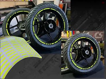 185 65 15: Nalepnice-Fluo žute trakice za felne-Stikeri za motore -2395 📌 Opis — 1