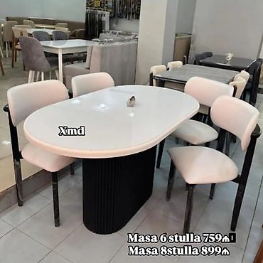 bayraq dirəyi: Oval formalı yemək masası dəsti - Variantlar: 6 stullu və 8 stullu - — 4