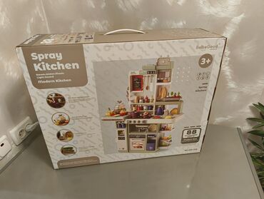детская кухонная мебель: Балдар гарнитурасы, Жаңы, Кыздар үчүн, Пластик, түсү - Боз, Өзү алып кетүү