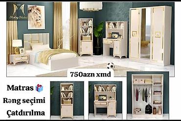 kitab skafi: Uşaq/yeniyetmə otağı üçün tam mebel dəsti Dəst tərkibi: - Bir — 1