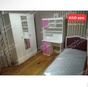 Masa və oturacaq dəstləri: Qız üçün, Yeni, Təknəfərlik çarpayı, Yazı masası, Dolab