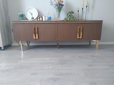 embawood tv stend: - Məhsul: Modern konsol/TV stendi - Material: Taxta fakturalı korpus — 1