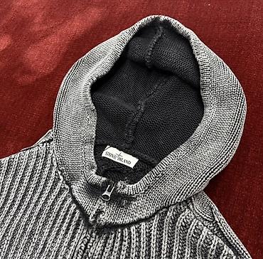 tuklu geyim: Stone Island Cable Knit Hoodie Grey M. - Rəng: boz/qarışıq melanj - — 4