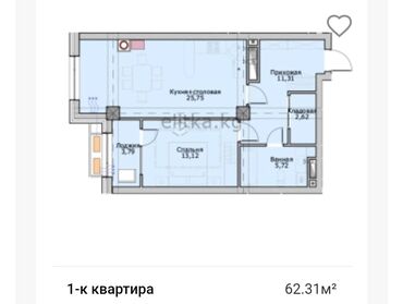 Новостройки от застройщика: Строится, Элитка, 1 комната, 62 м²