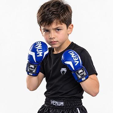 kik boks: Uşaq boks əlcəkləri – Venum, 4 oz - Rəng: mavi/ağ, iri Venum loqosu - — 1