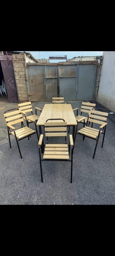 Bağ, çöl masa və oturacaq dəstləri: Bag heyet stol stlu cixdi satiwa toz boya ile kiraskalanir 4 neferik — 4