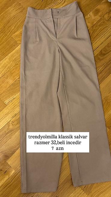 bej şalvar: Şalvar, Trendyolmilla, rəng - Bej — 1