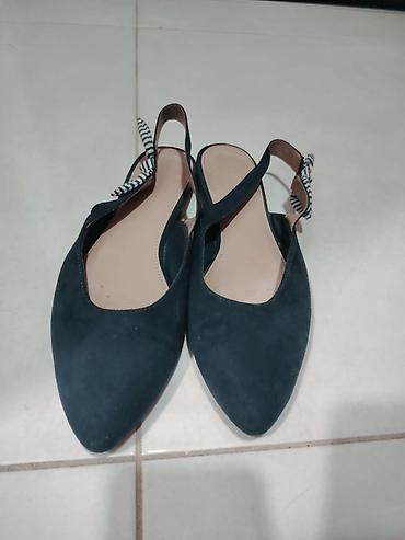 Baletanke: Ženske slingback baletanke na malu petu - Boja: tamno plava/teget - — 2