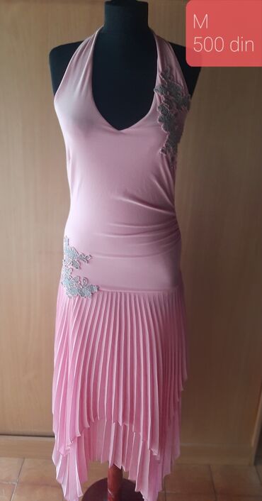 vezena haljina: Bоја - Roze, Drugi stil, Na bretele