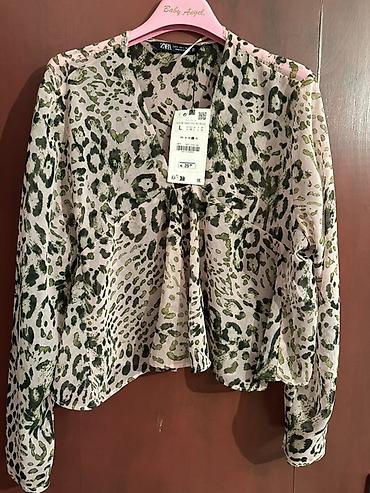 dhgate balenciaga triple s: Zara ženska bluza sa animal printom u nijansama zelene i bež Nova sa — 1