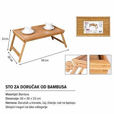 KMT Bambusova cev prenosivi sklopivi sto 5403684 Opis: Prenosivi