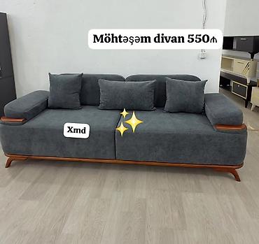 mebel desdi: Möhtəşəm divan – 550₼ - Rəng: tünd boz - Material: yumşaq parça üzlük — 1