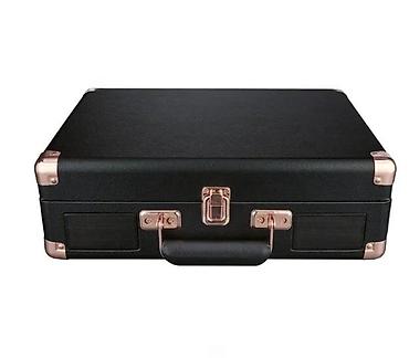 Zvučnici i stereo sistemi: Prenosni gramofon u koferu - Retro dizajn u stilu kofera, crna — 3