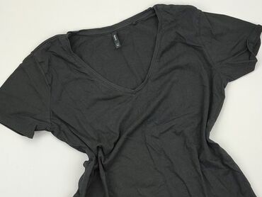 czarne bluzki dekolt w łódkę: T-shirt, SinSay, XL, stan - Bardzo dobry