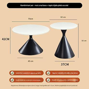 Stolovi: Kombinirani set klub-stolova – moderni stožasti dizajn Opis: - — 8