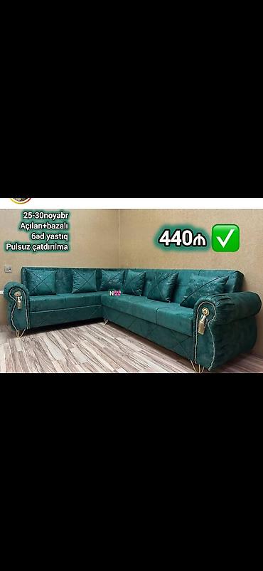 Divan və kreslo dəstləri: Məhsul: Künc divan dəstləri - Ölçülər: 280 × 200 sm (şəkildə qeyd — 8