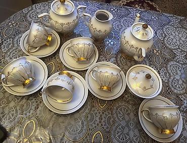 sud separatoru: Çay dəsti, rəng - Ağ, Farfor — 1