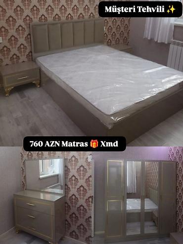 sap: Yataq otağı mebel dəsti Tərkibi: - Yumşaq başlıqlı iki nəfərlik — 1