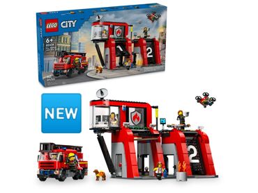 автомобиль для детей: Lego City 🏙️ 60414 Пожарная машина 🚒 и Пожарная часть. Новинка 2024